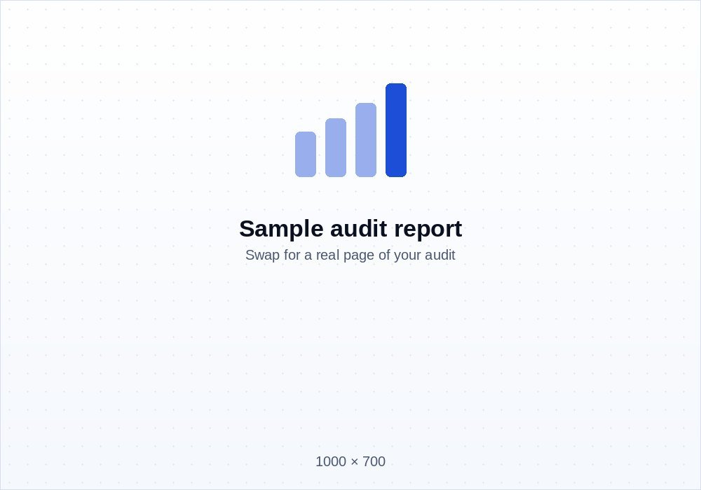 Placeholder for a page of your sample audit report