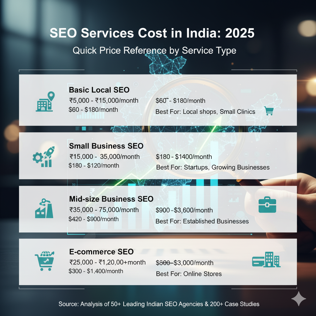 SEO Pricing Overview in India 2025